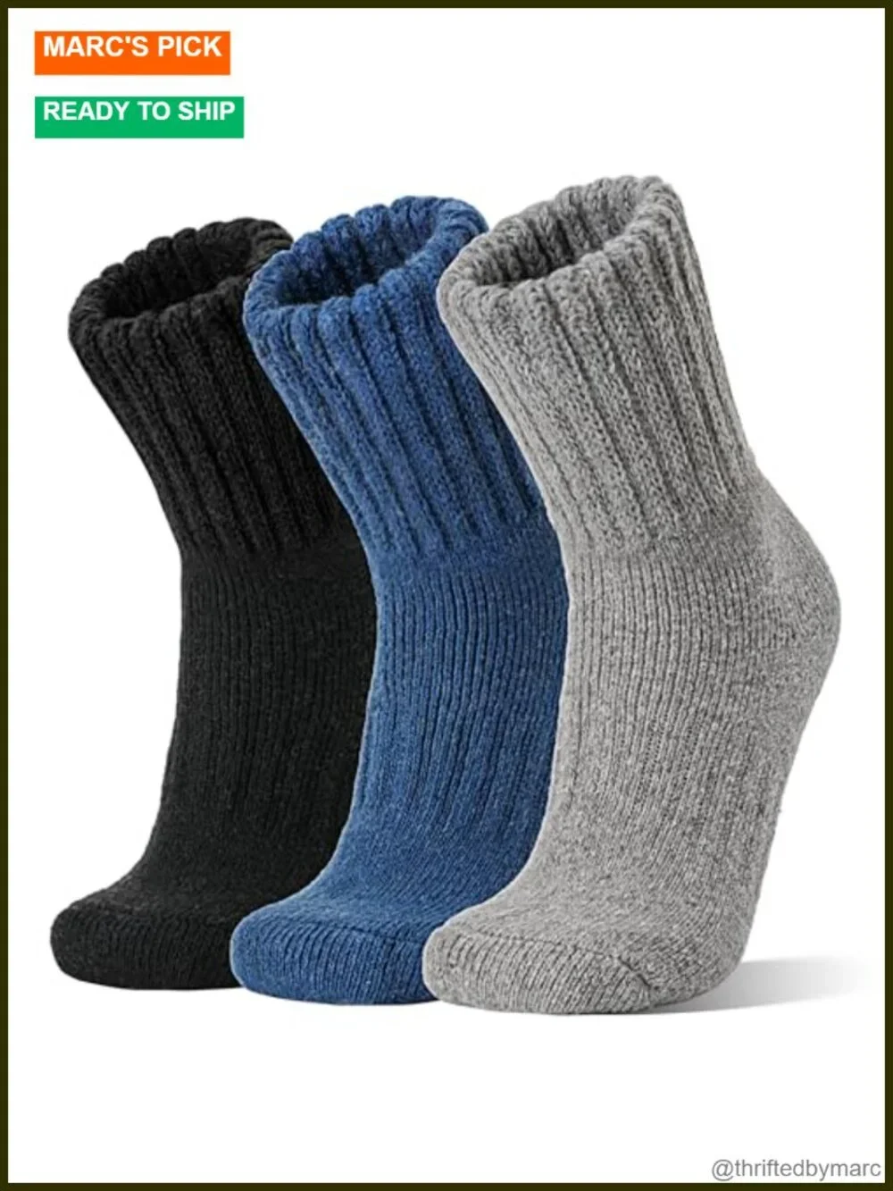 Merino Wool Thermal Boot Socks Extra Thick Cushioning Hiking 3 Pairs
